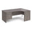 Maestro 25 Panel Leg right hand ergonomic corner desk with 2 drawer pedestal Desking Dams Grey Oak 1800mm x 1200mm 
