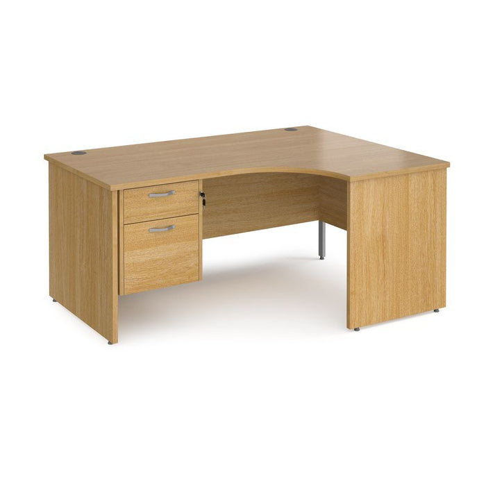 Maestro 25 Panel Leg right hand ergonomic corner desk with 2 drawer pedestal Desking Dams Oak 1600mm x 1200mm 