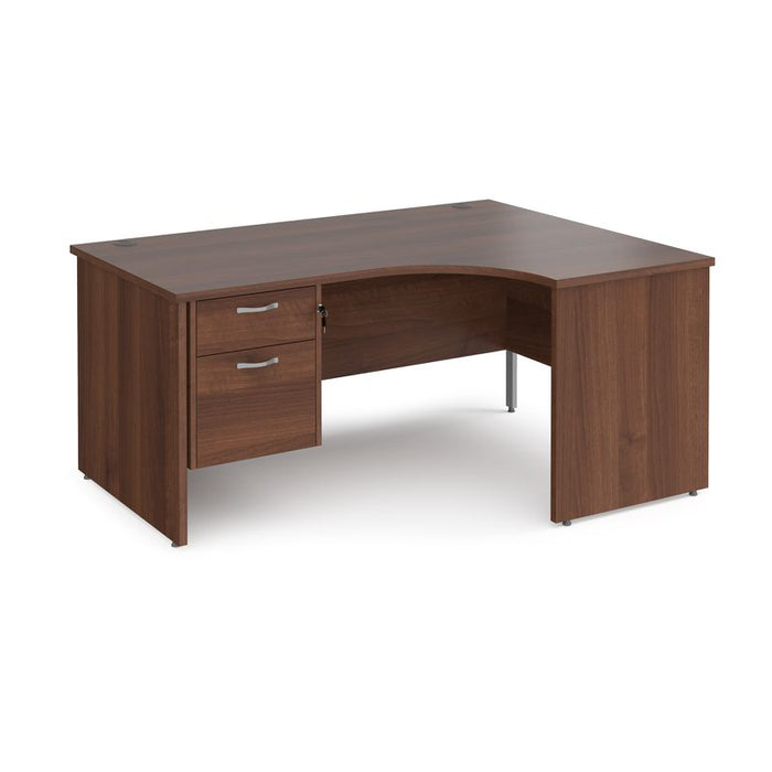 Maestro 25 Panel Leg right hand ergonomic corner desk with 2 drawer pedestal Desking Dams Walnut 1600mm x 1200mm 