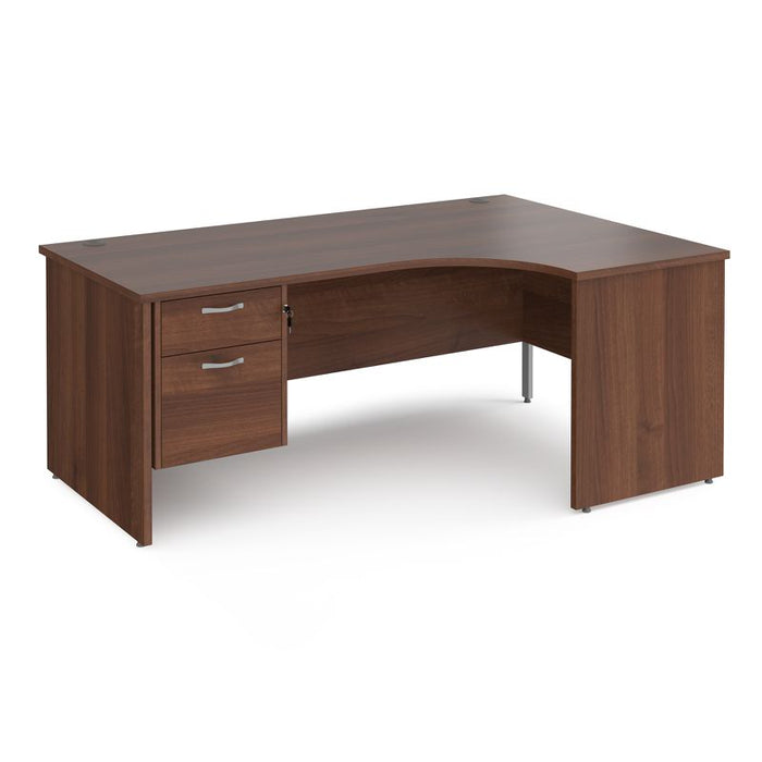 Maestro 25 Panel Leg right hand ergonomic corner desk with 2 drawer pedestal Desking Dams Walnut 1800mm x 1200mm 