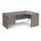 Maestro 25 Panel Leg right hand ergonomic corner desk with 3 drawer pedestal Desking Dams Grey Oak 1800mm x 1200mm 