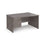 Maestro 25 Panel Leg right hand wave desk with 3 drawer pedestal Desking Dams Grey Oak 1400mm x 800-990mm 