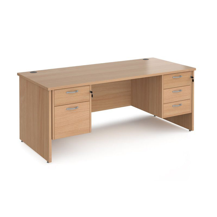 Maestro 25 Panel Leg straight desk with 2 and 3 drawer pedestals Desking Dams Beech 1800mm x 800mm 