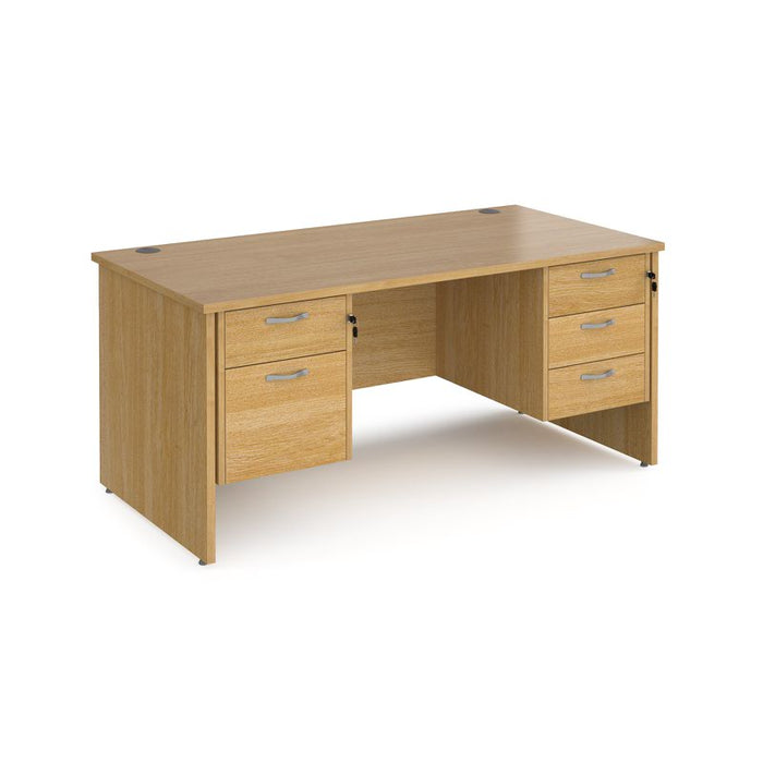 Maestro 25 Panel Leg straight desk with 2 and 3 drawer pedestals Desking Dams Oak 1600mm x 800mm 