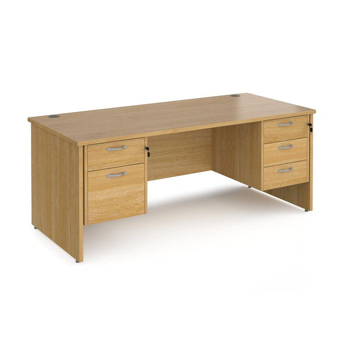 Maestro 25 Panel Leg straight desk with 2 and 3 drawer pedestals Desking Dams Oak 1800mm x 800mm 