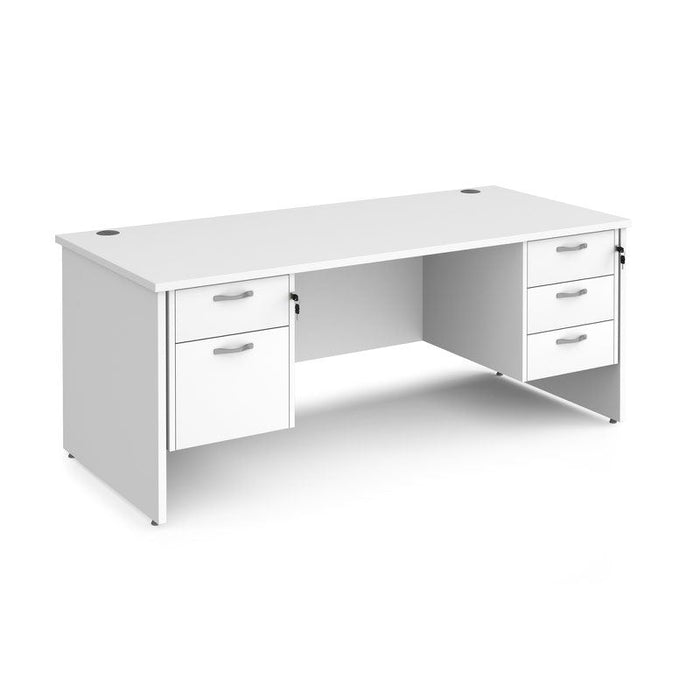 Maestro 25 Panel Leg straight desk with 2 and 3 drawer pedestals Desking Dams White 1800mm x 800mm 