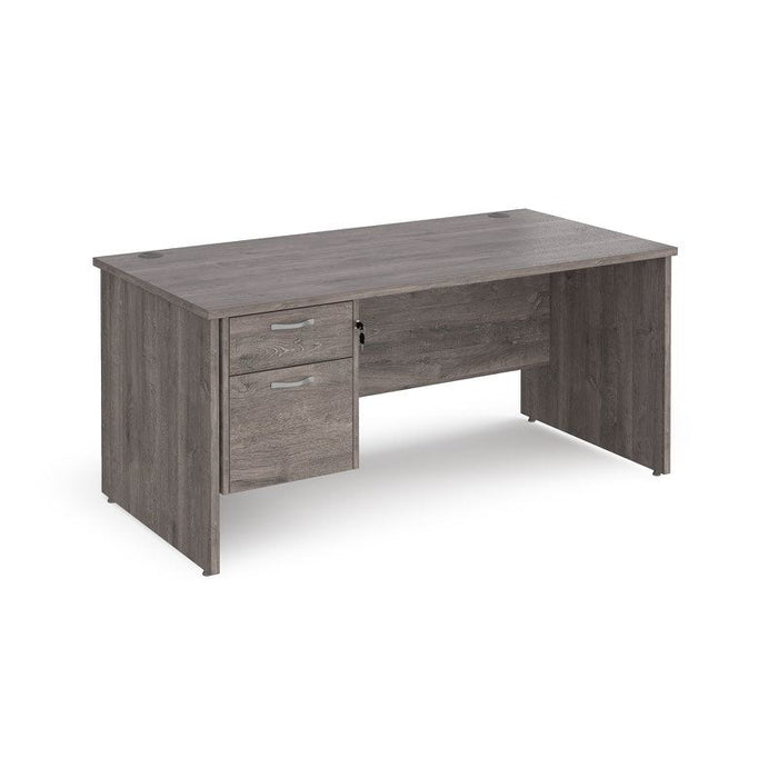 Maestro 25 Panel Leg straight office desk with 2 drawer pedestal Desking Dams Grey Oak 1600mm x 800mm 