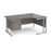 Maestro 25 right hand ergonomic corner desk with 2 drawer pedestal Desking Dams Grey Oak Silver 1600mm x 1200mm