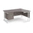 Maestro 25 right hand ergonomic corner desk with 2 drawer pedestal Desking Dams Grey Oak White 1600mm x 1200mm