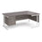 Maestro 25 right hand ergonomic corner desk with 2 drawer pedestal Desking Dams Grey Oak White 1800mm x 1200mm