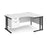 Maestro 25 right hand ergonomic corner desk with 2 drawer pedestal Desking Dams White Black 1600mm x 1200mm
