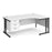 Maestro 25 right hand ergonomic corner desk with 3 drawer pedestal Desking Dams White Black 1800mm x 1200mm