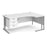 Maestro 25 right hand ergonomic corner desk with 3 drawer pedestal Desking Dams White Silver 1800mm x 1200mm