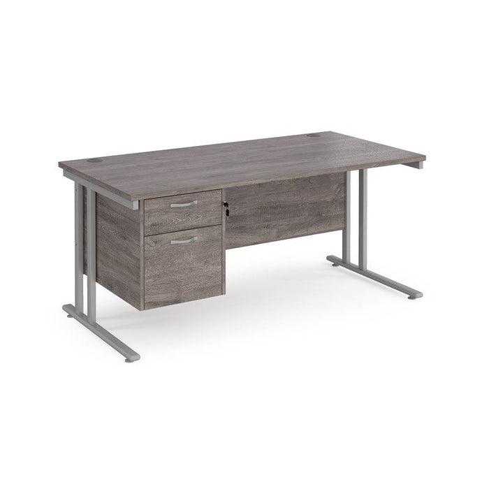 Maestro 25 straight office desk with 2 drawer pedestal Desking Dams 