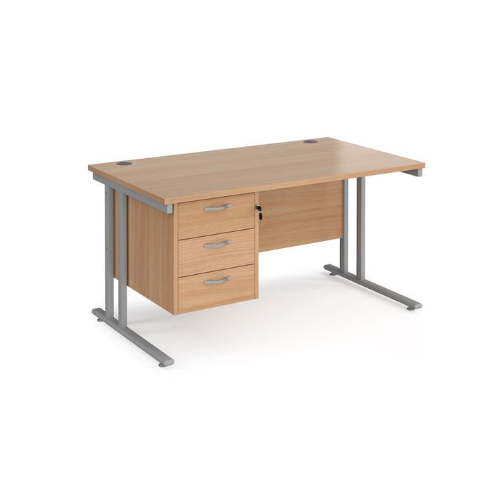 Maestro 25 straight office desk with 3 drawer pedestal Desking Dams 