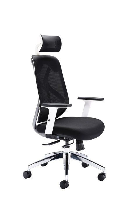 Maldini Mesh Back Office Chair -White Frame Mesh Office Chairs TC Group 