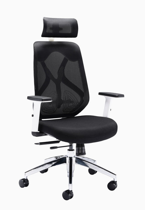 Maldini Mesh Back Office Chair -White Frame Mesh Office Chairs TC Group 