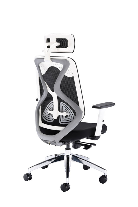 Maldini Mesh Back Office Chair -White Frame Mesh Office Chairs TC Group 