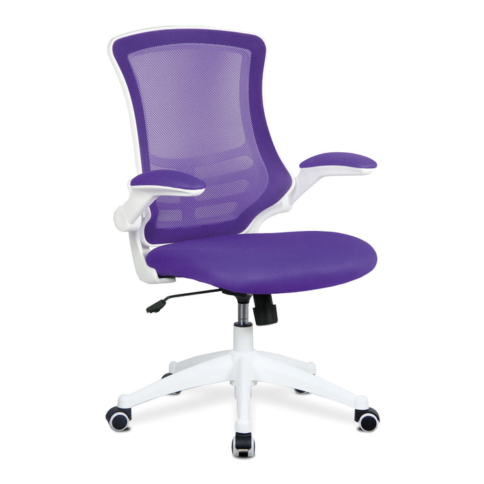 Marlos Moon White Frame Mesh Back Office Chair Mesh Office Chairs Nautilus Designs Purple 