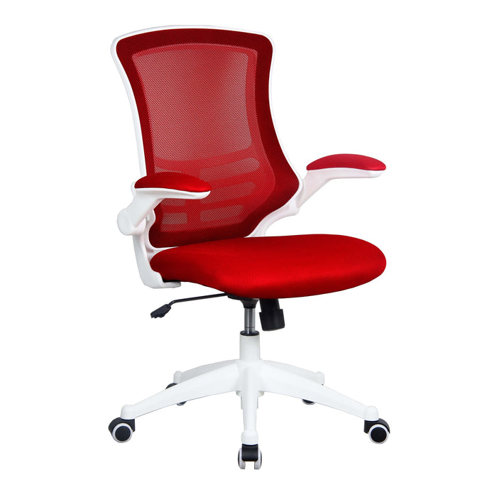Marlos Moon White Frame Mesh Back Office Chair Mesh Office Chairs Nautilus Designs Red 