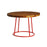Max Coffee Table - Red Base - Rustic Solid Wood Top 750Dia Café Furniture zaptrading 