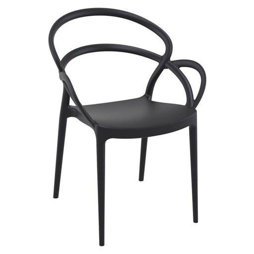 Mila Arm Chair Café Furniture zaptrading Black 