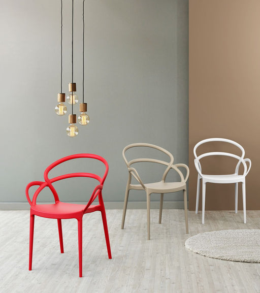 Mila Arm Chair Café Furniture zaptrading Red 