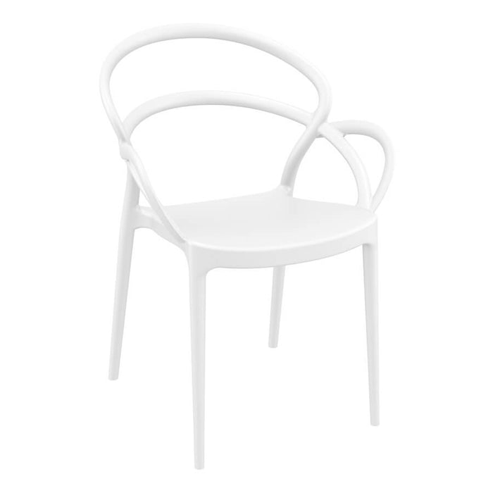 Mila Arm Chair Café Furniture zaptrading White 
