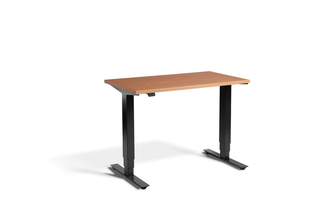 Mini Height Adjustable Desk 1000 x 600mm Desking Lavoro Black Beech 