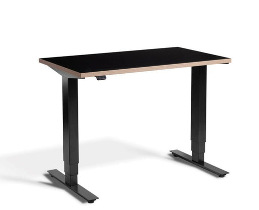 Mini Height Adjustable Desk 1000 x 600mm Desking Lavoro Black Black / Ply Edge 