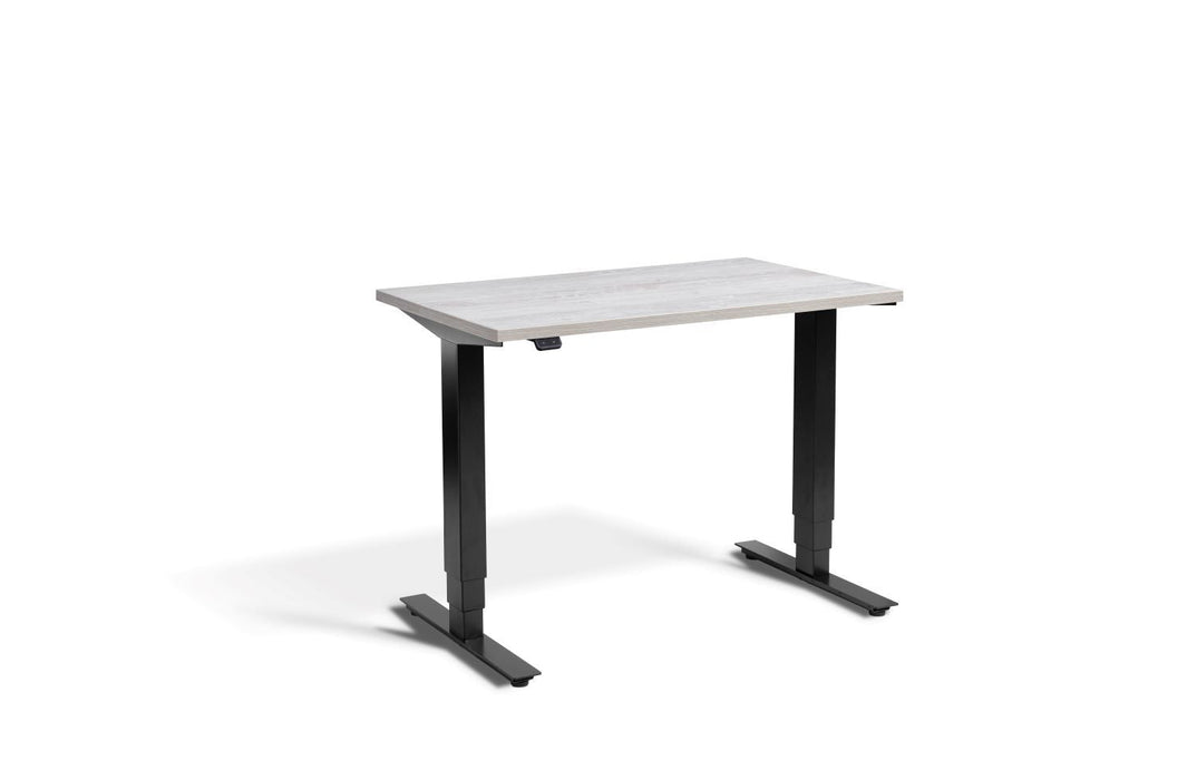 Mini Height Adjustable Desk 1000 x 600mm Desking Lavoro Black Cascina Pine 