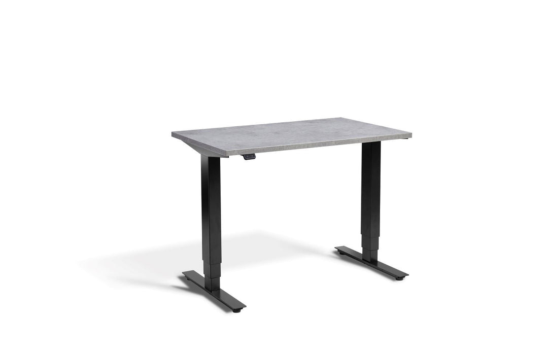Mini Height Adjustable Desk 1000 x 600mm Desking Lavoro Black Concrete 