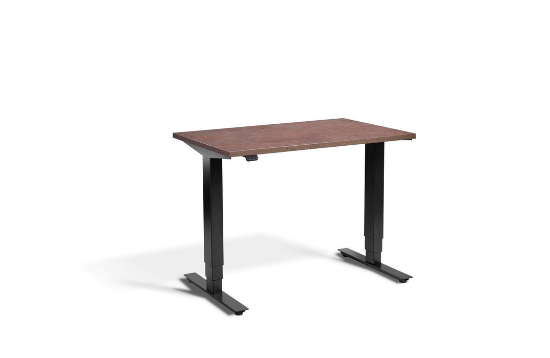 Mini Height Adjustable Desk 1000 x 600mm Desking Lavoro Black Ferro Bronze 