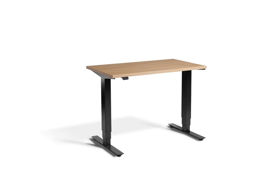 Mini Height Adjustable Desk 1000 x 600mm Desking Lavoro Black Oak 