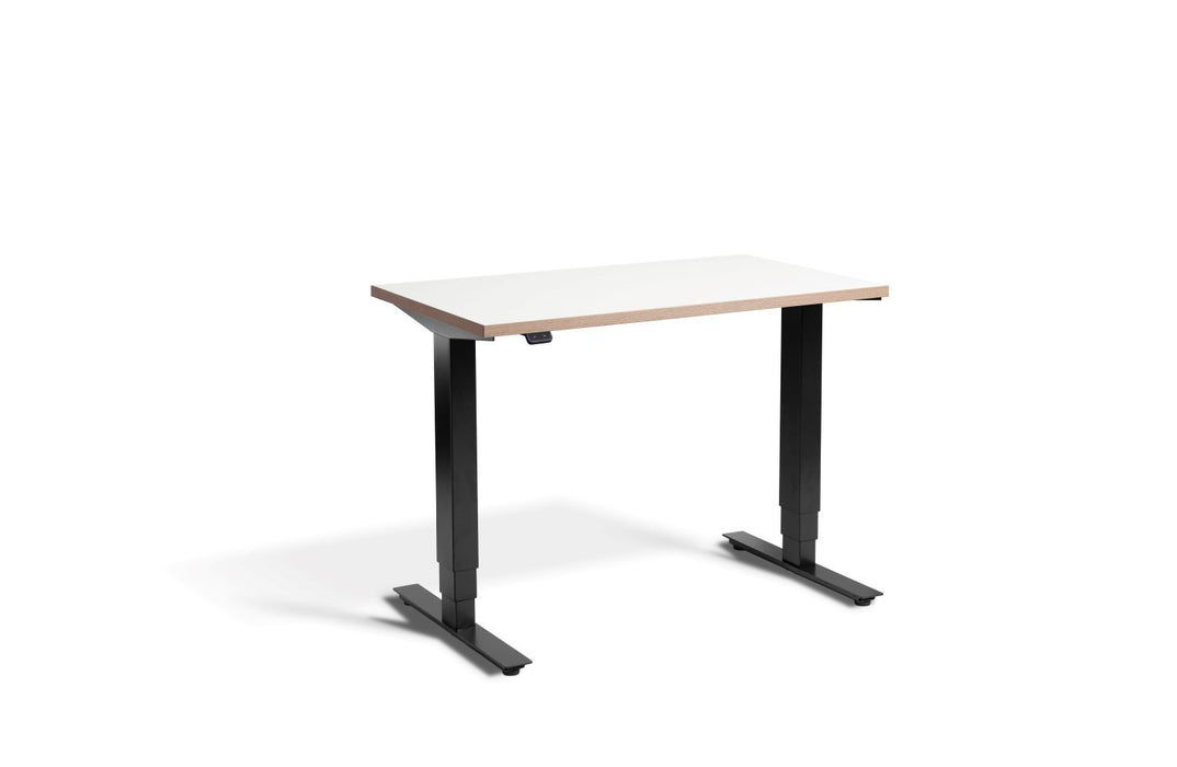 Mini Height Adjustable Desk 1000 x 600mm Desking Lavoro Black White / Ply Edge 