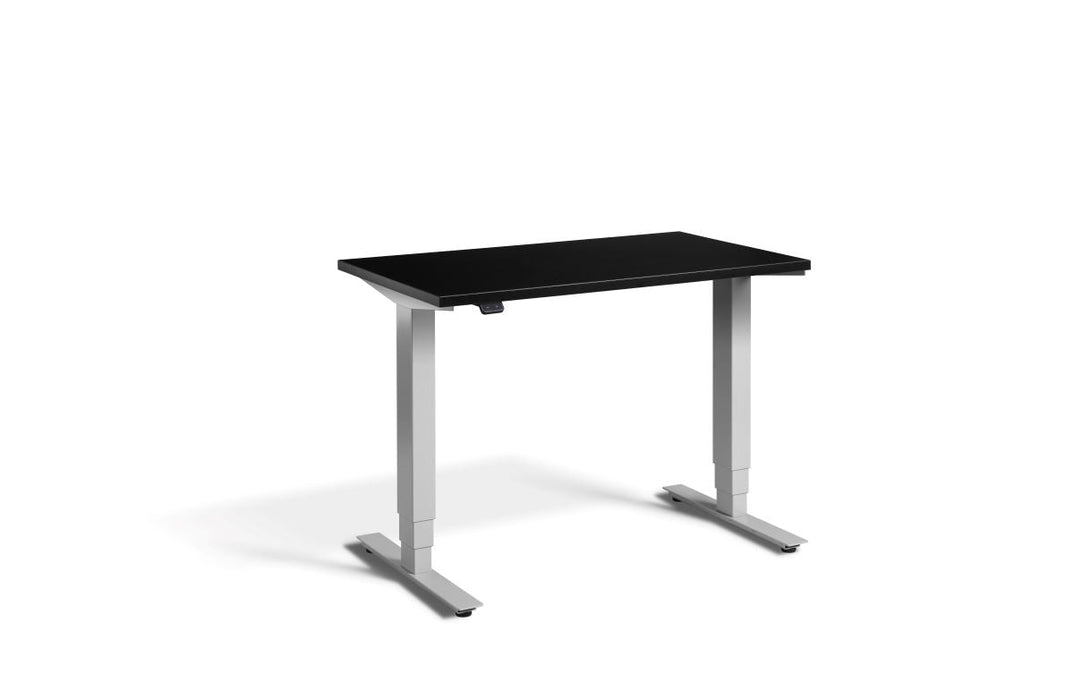 Mini Height Adjustable Desk 1000 x 600mm Desking Lavoro Silver Black 