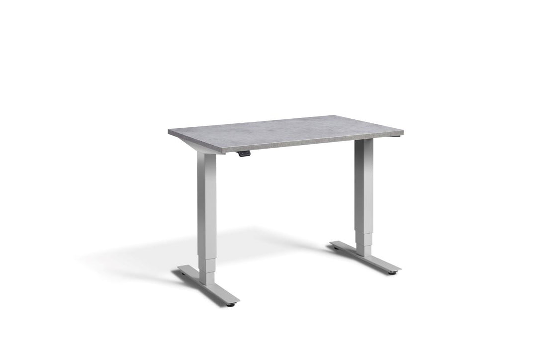 Mini Height Adjustable Desk 1000 x 600mm Desking Lavoro Silver Grey 