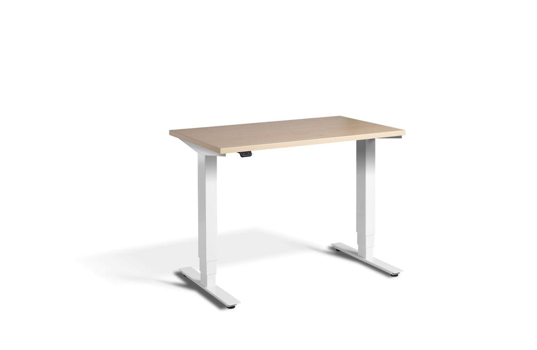 Mini Height Adjustable Desk 1000 x 600mm Desking Lavoro White Maple 