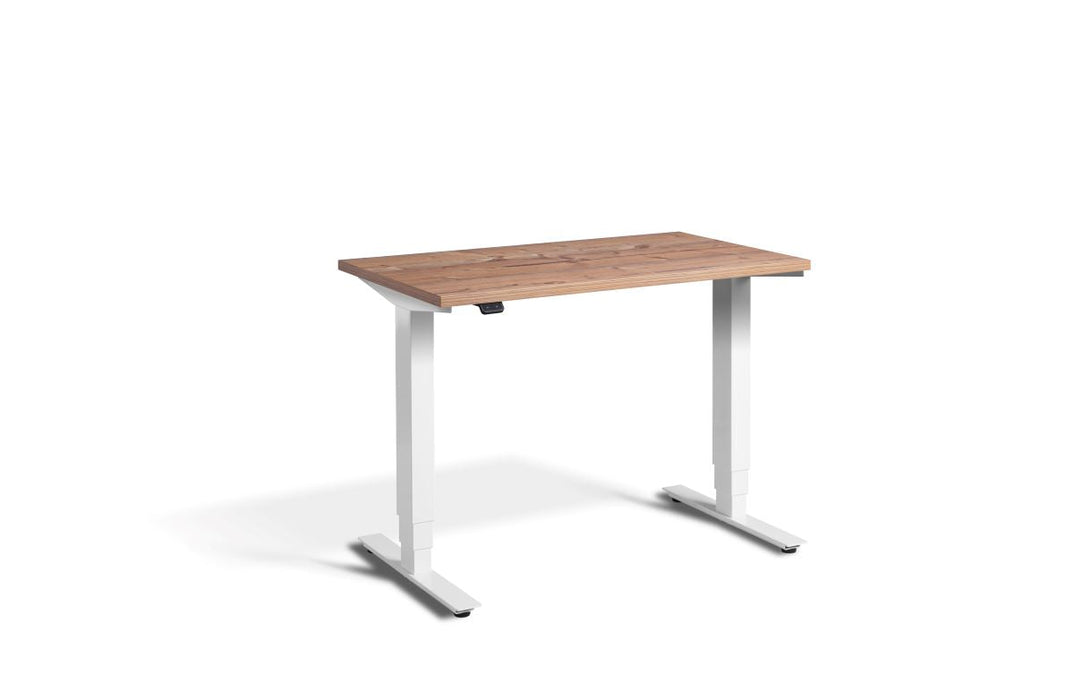 Mini Height Adjustable Desk 1000 x 600mm Desking Lavoro White Timber 