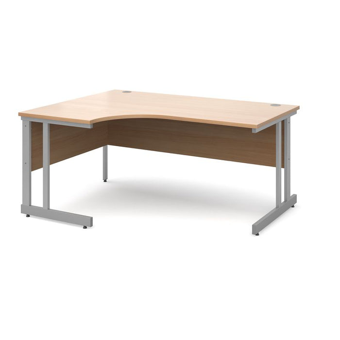 Momento left hand ergonomic office desk Desking Dams Beech 1600mm x 1200mm 