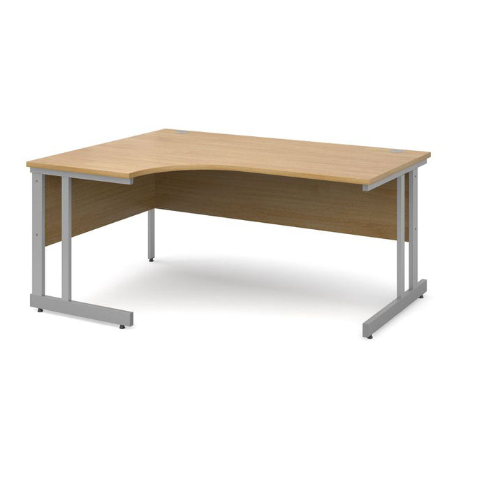 Momento left hand ergonomic office desk Desking Dams Oak 1600mm x 1200mm 