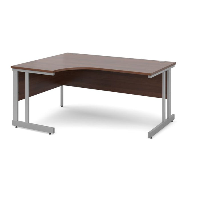Momento left hand ergonomic office desk Desking Dams Walnut 1600mm x 1200mm 