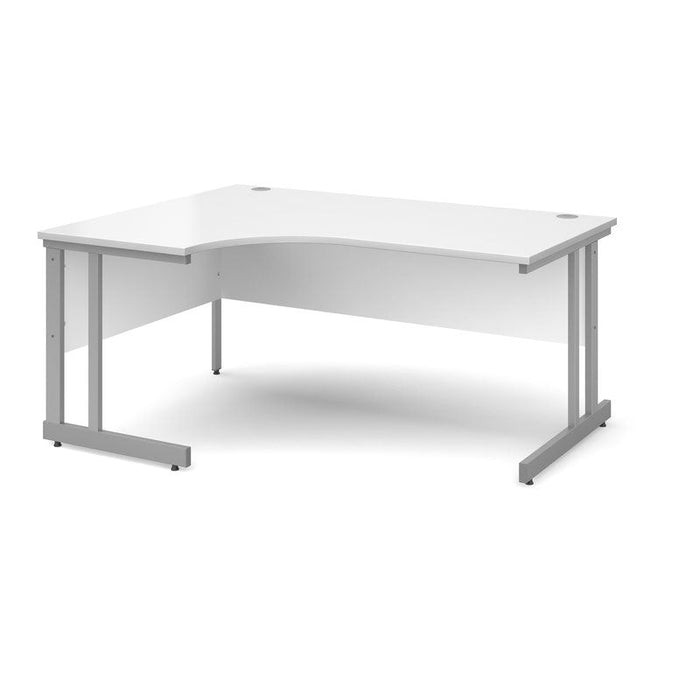 Momento left hand ergonomic office desk Desking Dams White 1600mm x 1200mm 