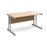 Momento rectangular office desk with silver frame Desking Dams Beech 1400mm x 800mm 
