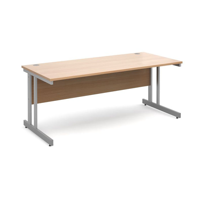 Momento rectangular office desk with silver frame Desking Dams Beech 1800mm x 800mm 