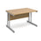 Momento rectangular office desk with silver frame Desking Dams Oak 1200mm x 800mm 