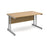 Momento rectangular office desk with silver frame Desking Dams Oak 1400mm x 800mm 