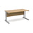 Momento rectangular office desk with silver frame Desking Dams Oak 1600mm x 800mm 