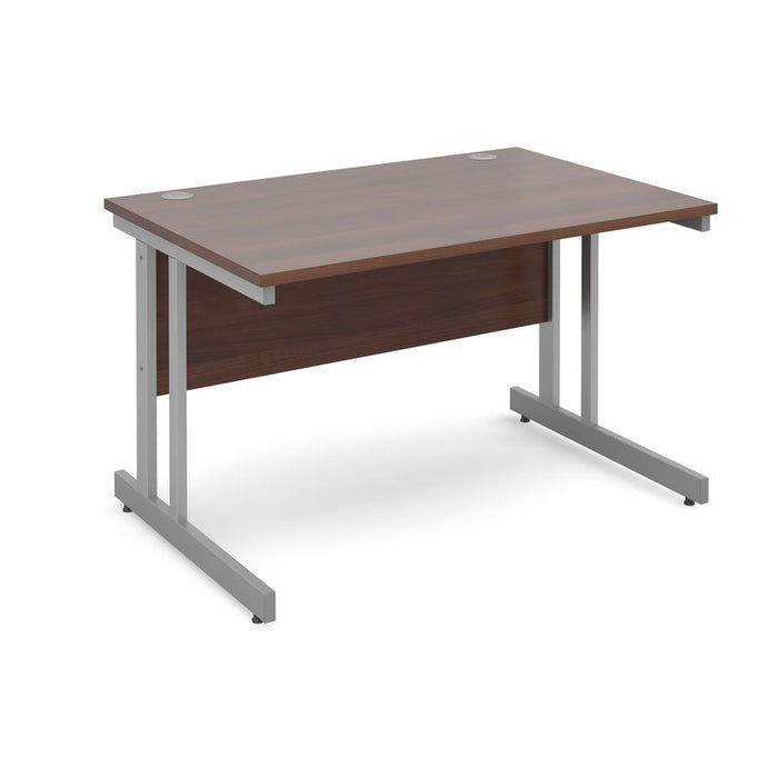 Momento rectangular office desk with silver frame Desking Dams Walnut 1200mm x 800mm 