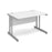 Momento rectangular office desk with silver frame Desking Dams White 1200mm x 800mm 